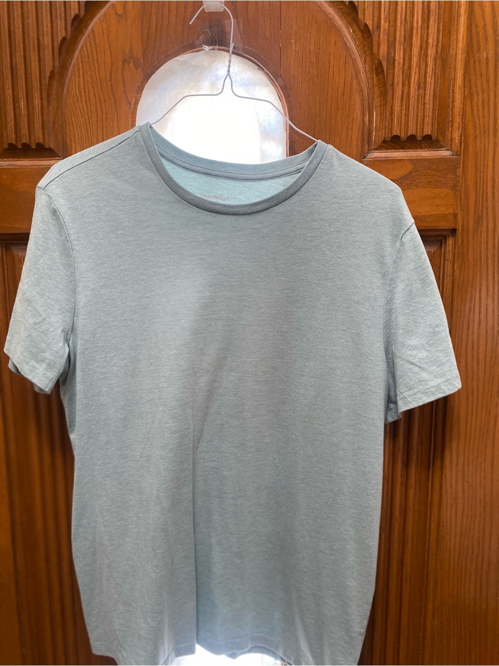 Goodfellow & Co Light Gray/ light green Crew Neck Short Sleeve Tee